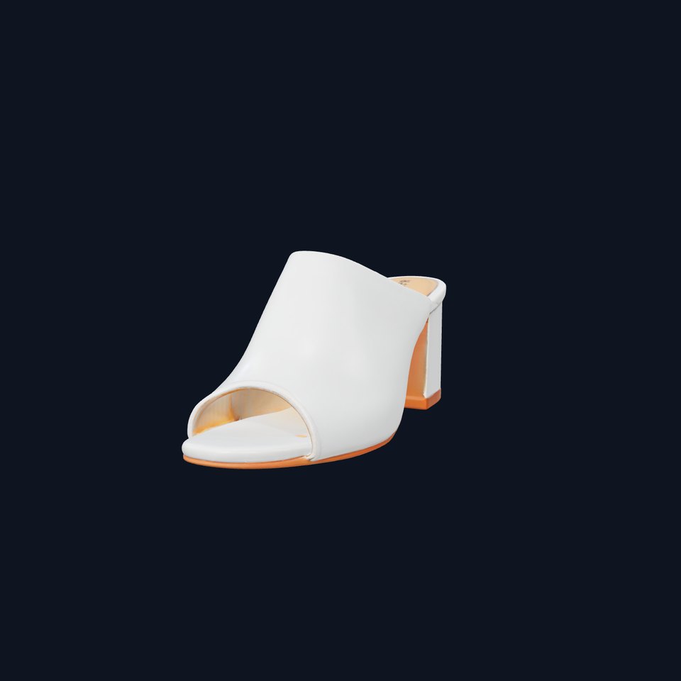 Modern Sculpted White Mule Shoe model pack